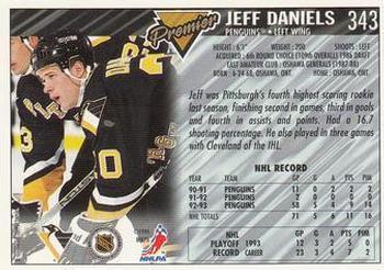 Хоккей Карточка 1993-94 Topps Premier # 343 Jeff Daniels 1