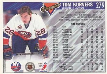 Хоккей Карточка 1993-94 Topps Premier # 279 Tom Kurvers 1