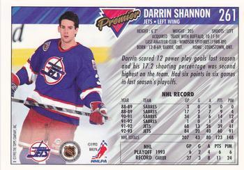Хоккей Карточка 1993-94 Topps Premier # 261 Darrin Shannon 1