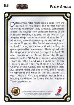 1992-93 UD Euro Stars # E5 Peter AHOLA 1
