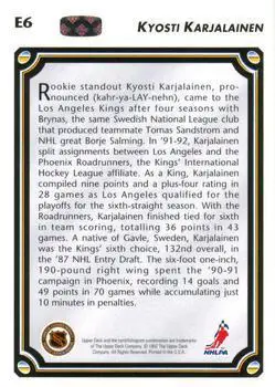 1992-93 UD Euro Stars # E6 Kyosti Karjalainen 1