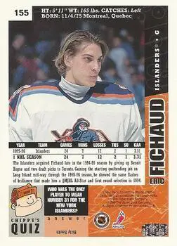 1996-97 UD Collector's Choice # 155 Eric Fichaud 1