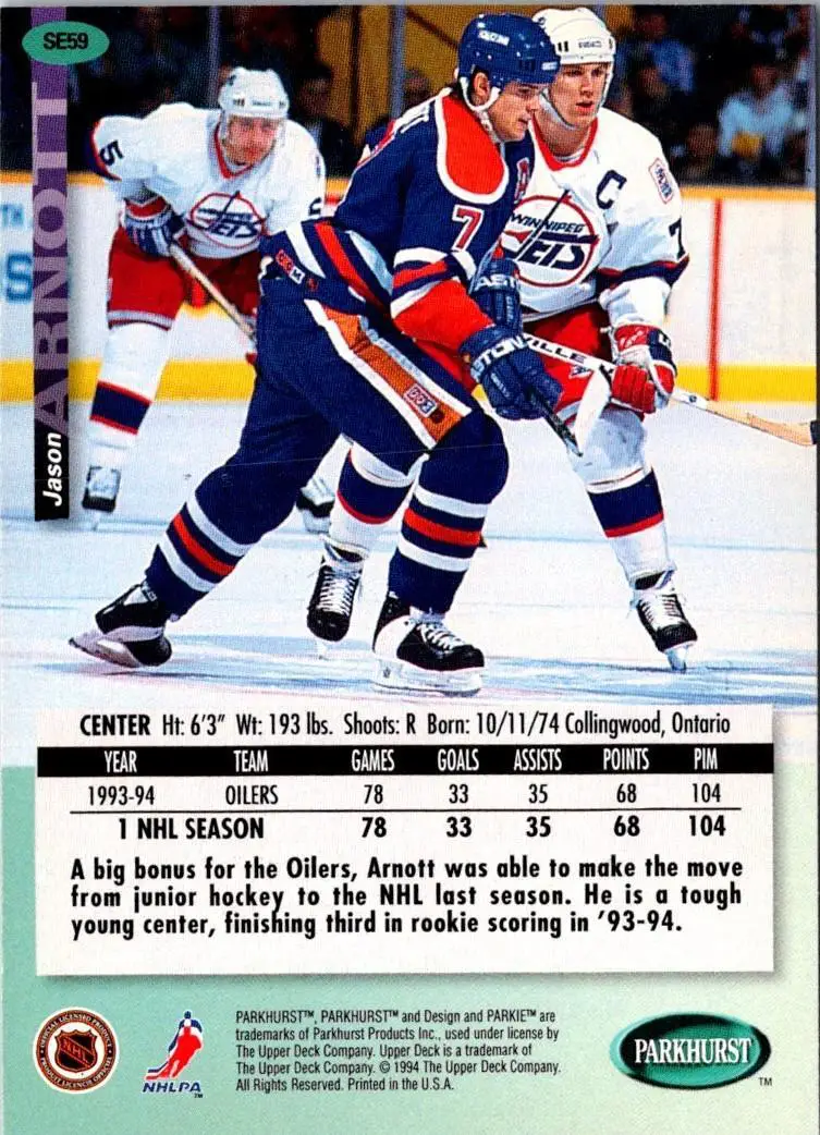 1994-95 UD Parkhurst # SE 59 Jason Arnott 1