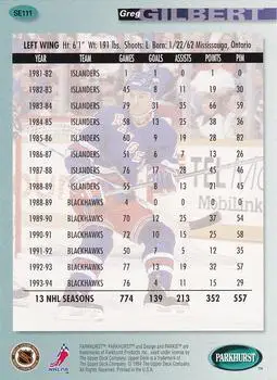 1994-95 UD Parkhurst # SE 111 Greg Gilbert 1