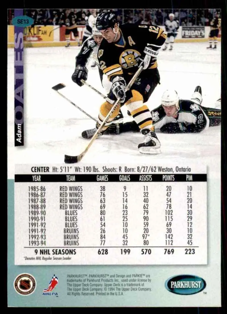 1994-95 UD Parkhurst # SE 13 Adam Oates 1