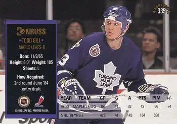 1993-94 Donruss NHL # 335 Todd Gill 1