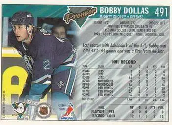 1993-94 TOPPS Premier # 491 Bobby Dollas RC 1