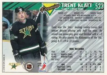1993-94 TOPPS Premier # 523 Trent Klatt 1