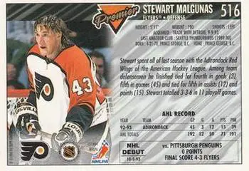 1993-94 TOPPS Premier # 516 Stewart Malgunas RC 1