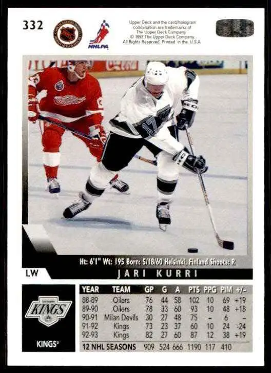 1993-94 Ud Hockey Series 2 # 332 Jari Kurri 1