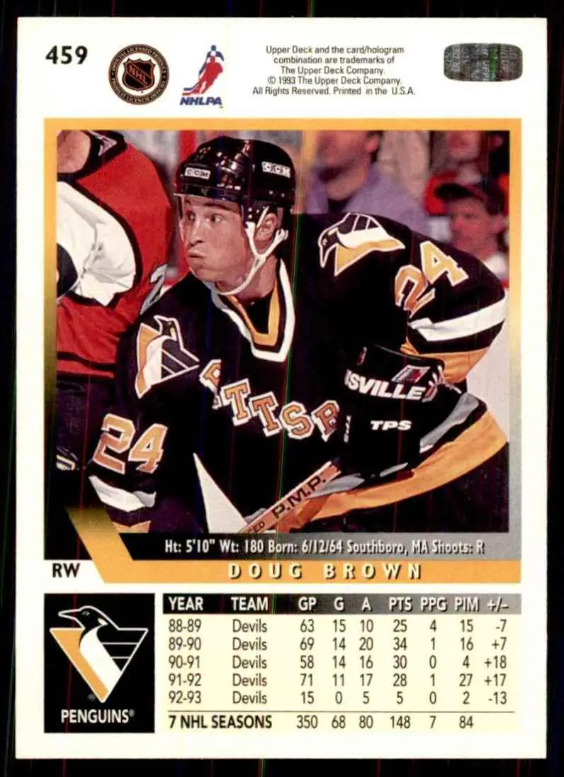 1993-94 Ud Hockey Series 2 # 459 Doug Brown 1