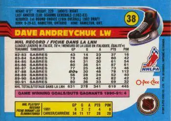 1991-92 O-Pee-Chee NHL # 38 Dave Andreychuck 1