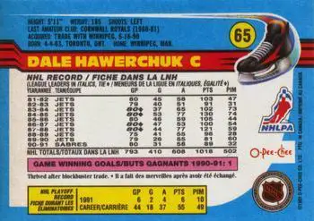 1991-92 O-Pee-Chee NHL # 65 Dale Hawerchuk 1