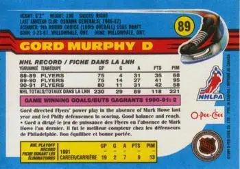 1991-92 O-Pee-Chee NHL # 89 Gord Murphy 1