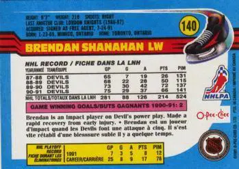 1991-92 O-Pee-Chee NHL # 140 Beendan Shanahan 1