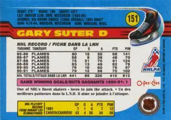 1991-92 O-Pee-Chee NHL # 151 Gary Suter 1