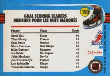 1991-92 O-Pee-Chee NHL # 190 Brett Hull 1