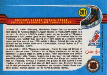 1991-92 O-Pee-Chee NHL # 201 Wayne Gretzky 1