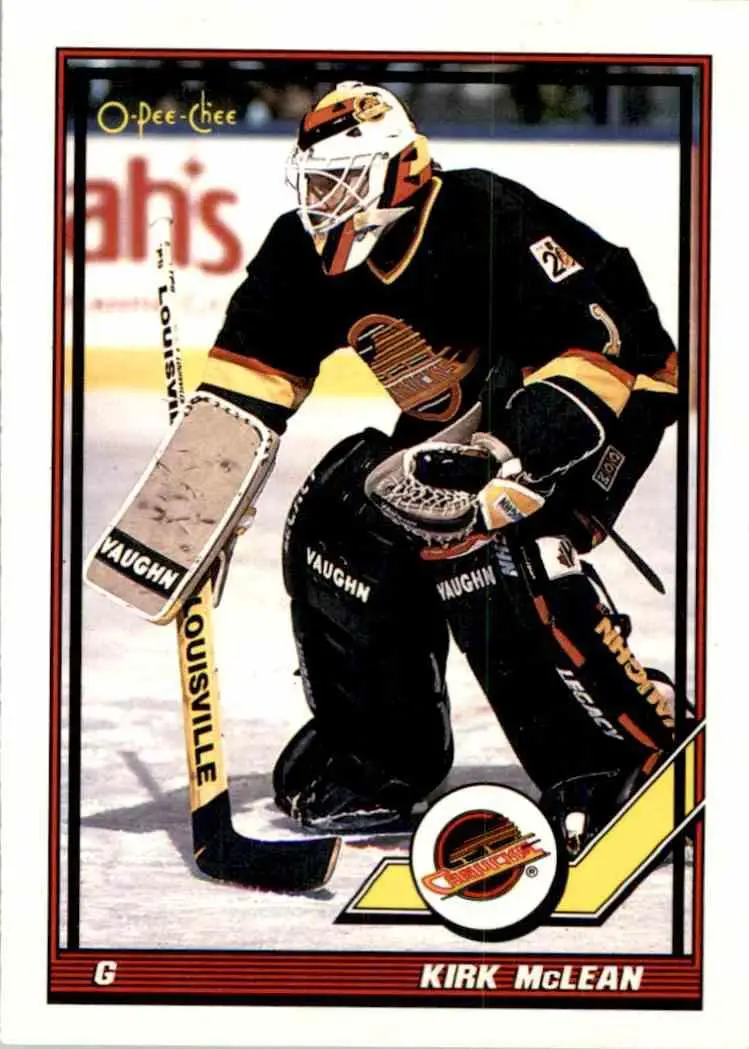 1991-92 O-Pee-Chee NHL # 221 Kirk McLean