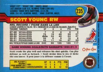 1991-92 O-Pee-Chee NHL # 235 Scott Young 1
