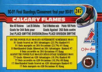 1991-92 O-Pee-Chee NHL # 247 Calgary Flames 1