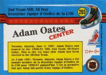 1991-92 O-Pee-Chee NHL # 265 Adam Oates (All Star) 1
