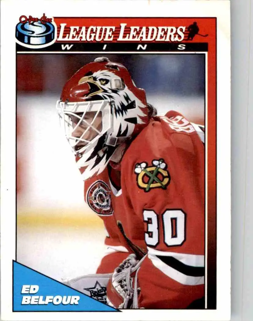 1991-92 O-Pee-Chee NHL # 271 Ed Belfour (Win Leaders )