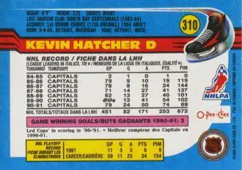 1991-92 O-Pee-Chee NHL # 310 Kevin Hatcher 1