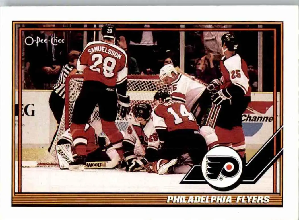 1991-92 O-Pee-Chee NHL # 329 Philadelphia Flyers