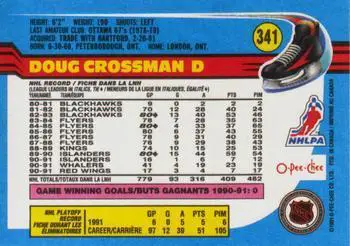 1991-92 O-Pee-Chee NHL # 341 Doug Crossman 1
