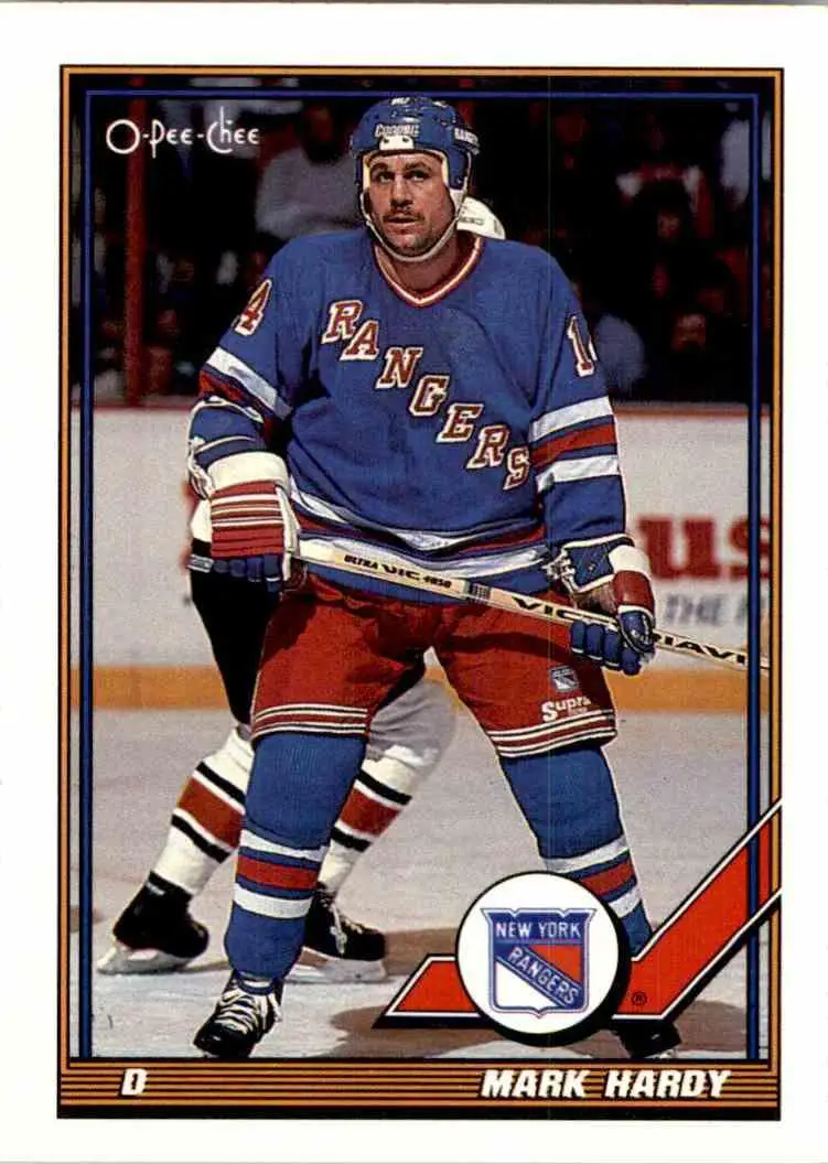 1991-92 O-Pee-Chee NHL # 406 Mark Hardy