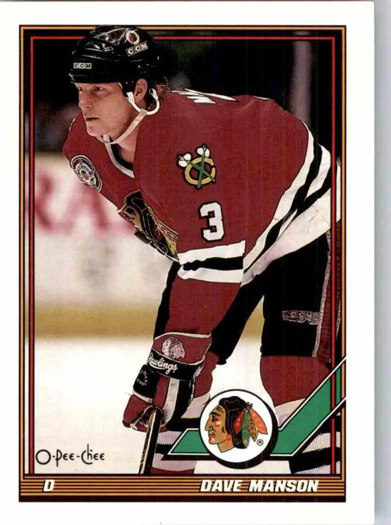 1991-92 O-Pee-Chee NHL # 409 Dave Manson