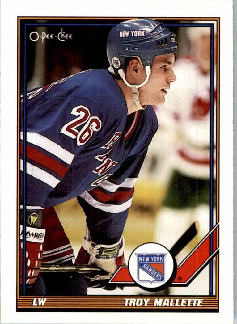1991-92 O-Pee-Chee NHL # 474 Troy Mallette