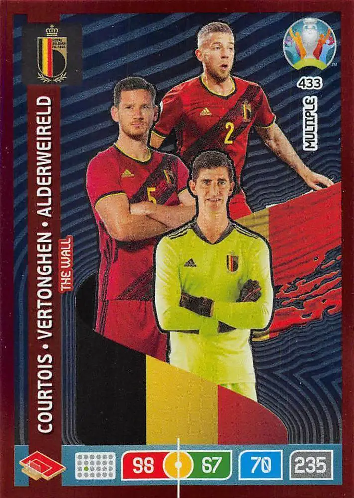 Panini EURO 2020 Preview Adrenalyn XL # 433 Thibaut Courtois/Jan Vertonghen/Toby
