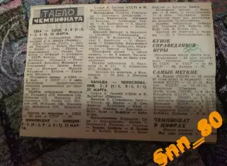 Хоккей 1969 США СССР Финляндия Швеция Канада Чехословакия Табло чемпионата