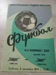 Кайрат Алма-Ата - Зенит Ленинград/Санкт-Петербург 1978