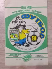 Нива Винница - Таврия Симферополь 1991 + Автографы А.В.Грачев и А.В.Тарахтий