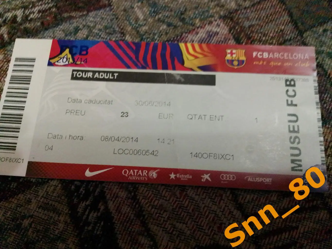 Билет Музей Барселона Испания 2014