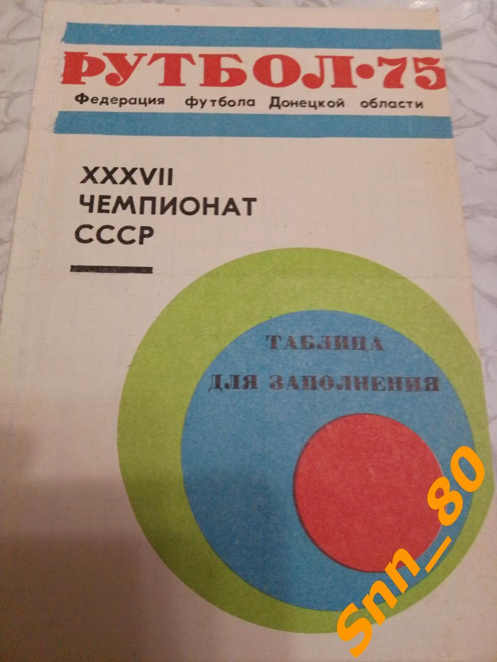 Шахтер Донецк 1975 год . Таблица для заполнения