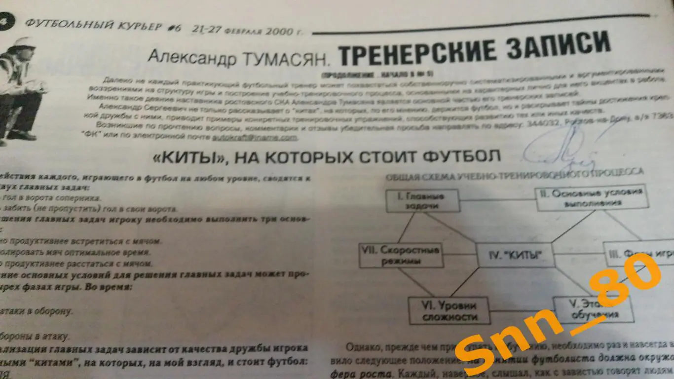 Футбольный курьер 2000 №6 Ростов-на-Дону + Автограф А.С.Тумасян СКА Ростов 1