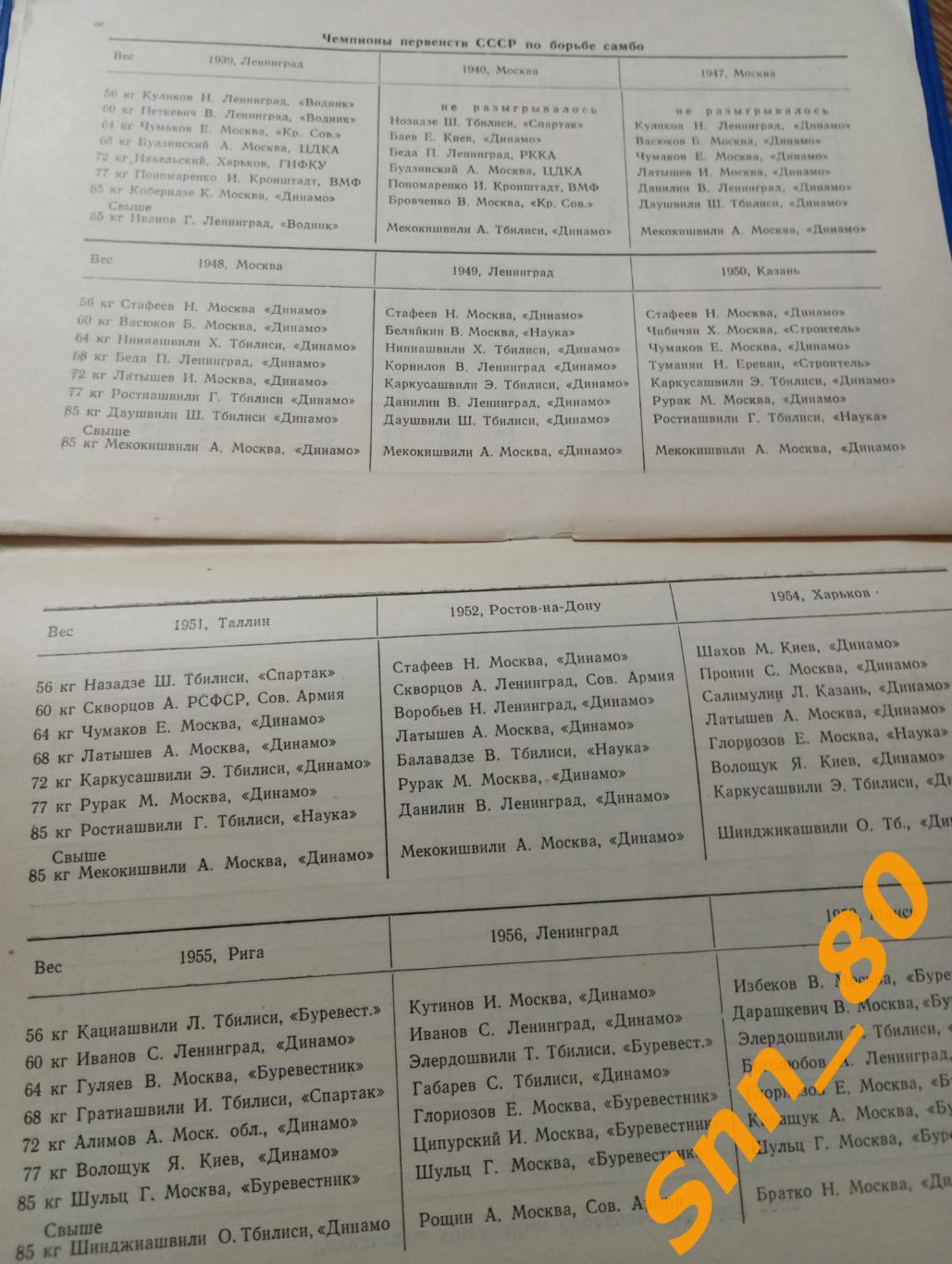 Борьба самбо 13-е Личное, 9-е Командное первенство СССР 1959 Москва 1