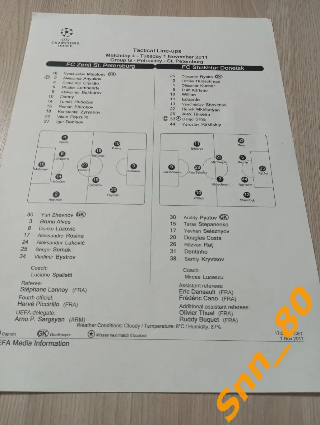 Зенит Санкт-Петербург, Россия - Шахтер Донецк, Украина 2011 копия