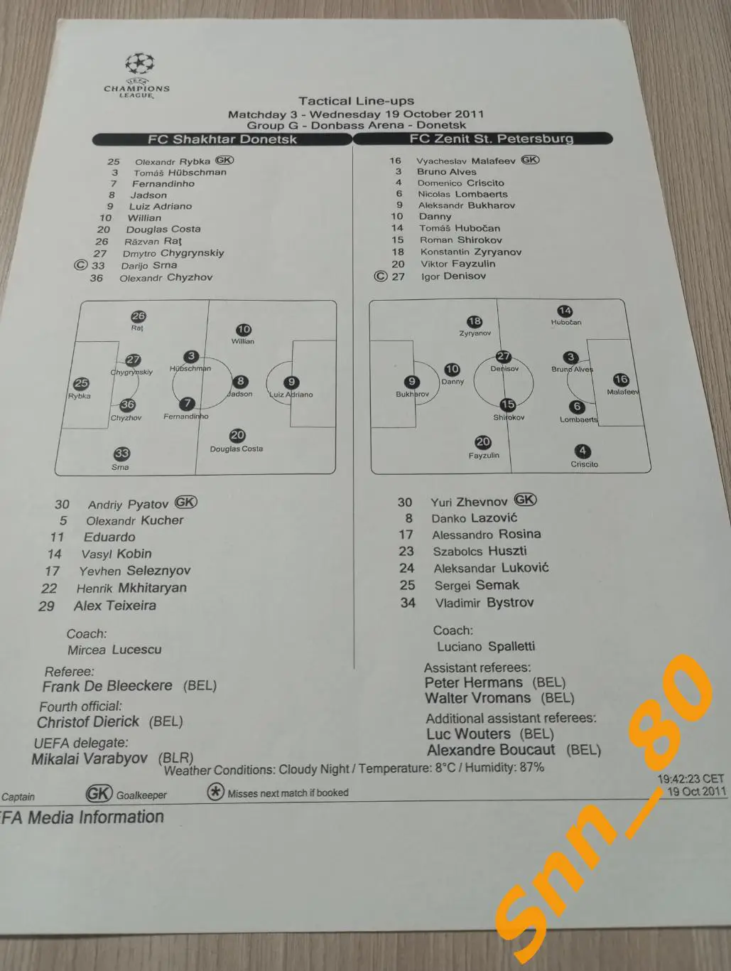 Шахтер Донецк, Украина - Зенит Санкт-Петербург, Россия 2011 копия