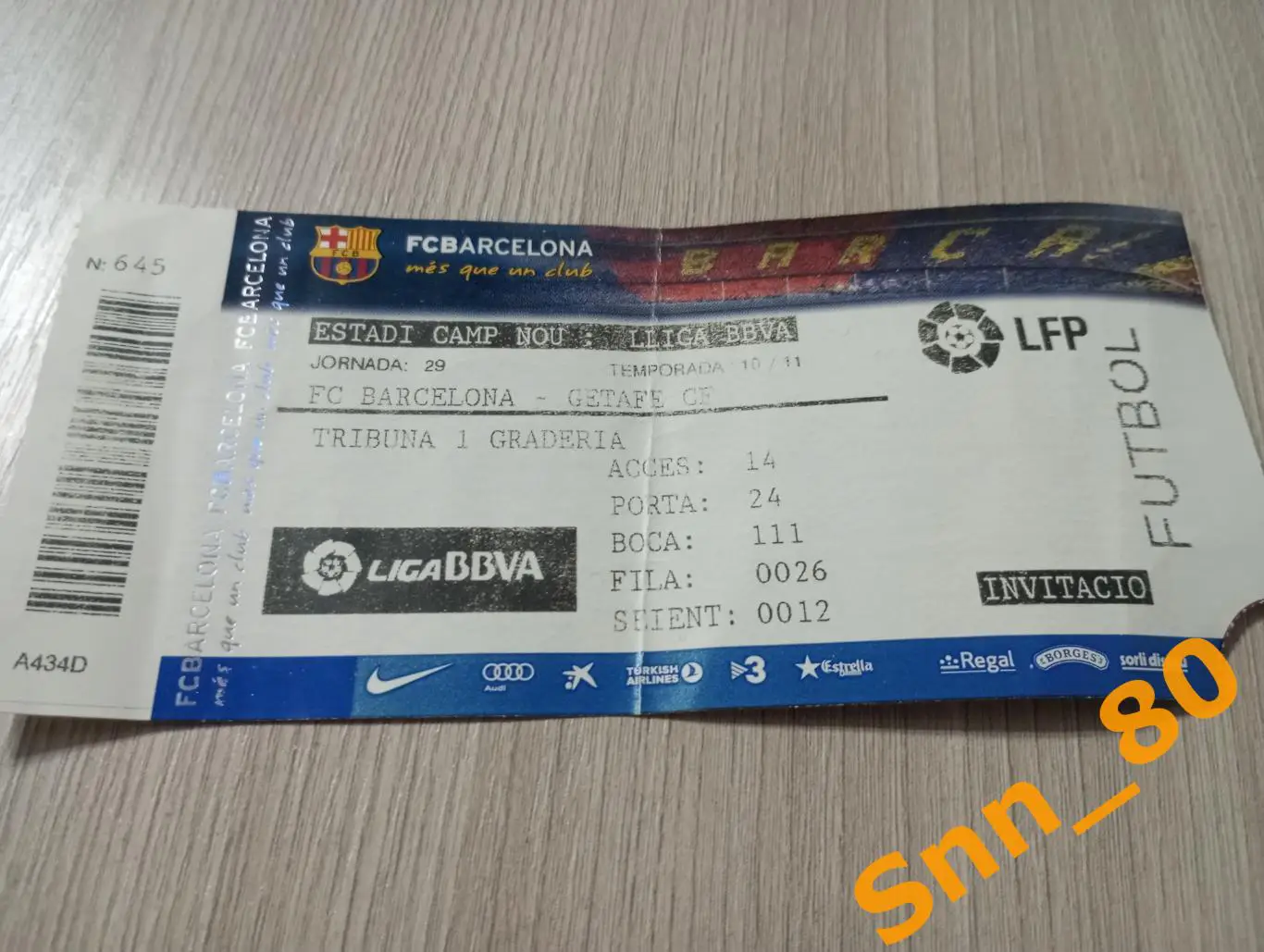 Билет Барселона, Испаниия - Хетафе, Мадрид 2011/2012 овс