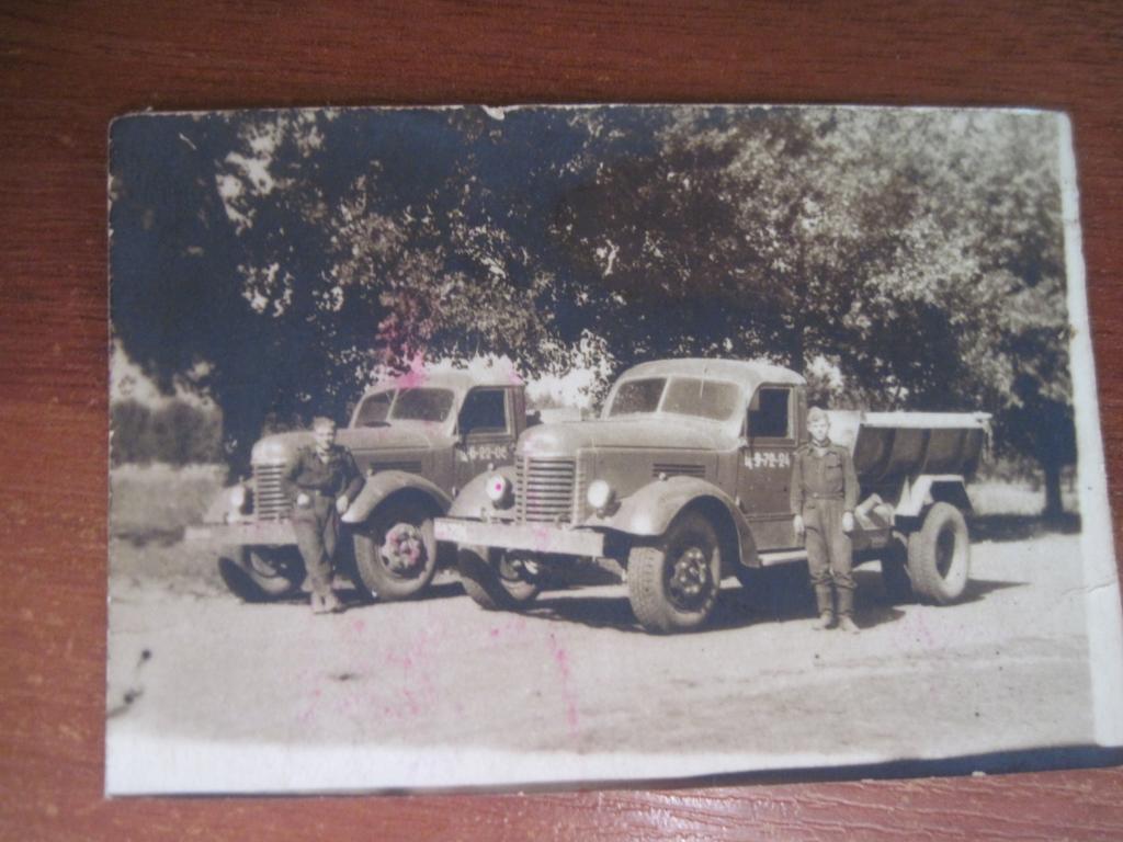 армейское фото "любимой Брони" военные грузовик подпис. 1949 6Х9