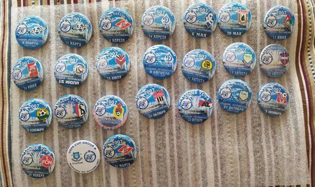 Матчевые значки Зенита сезон 2007 2