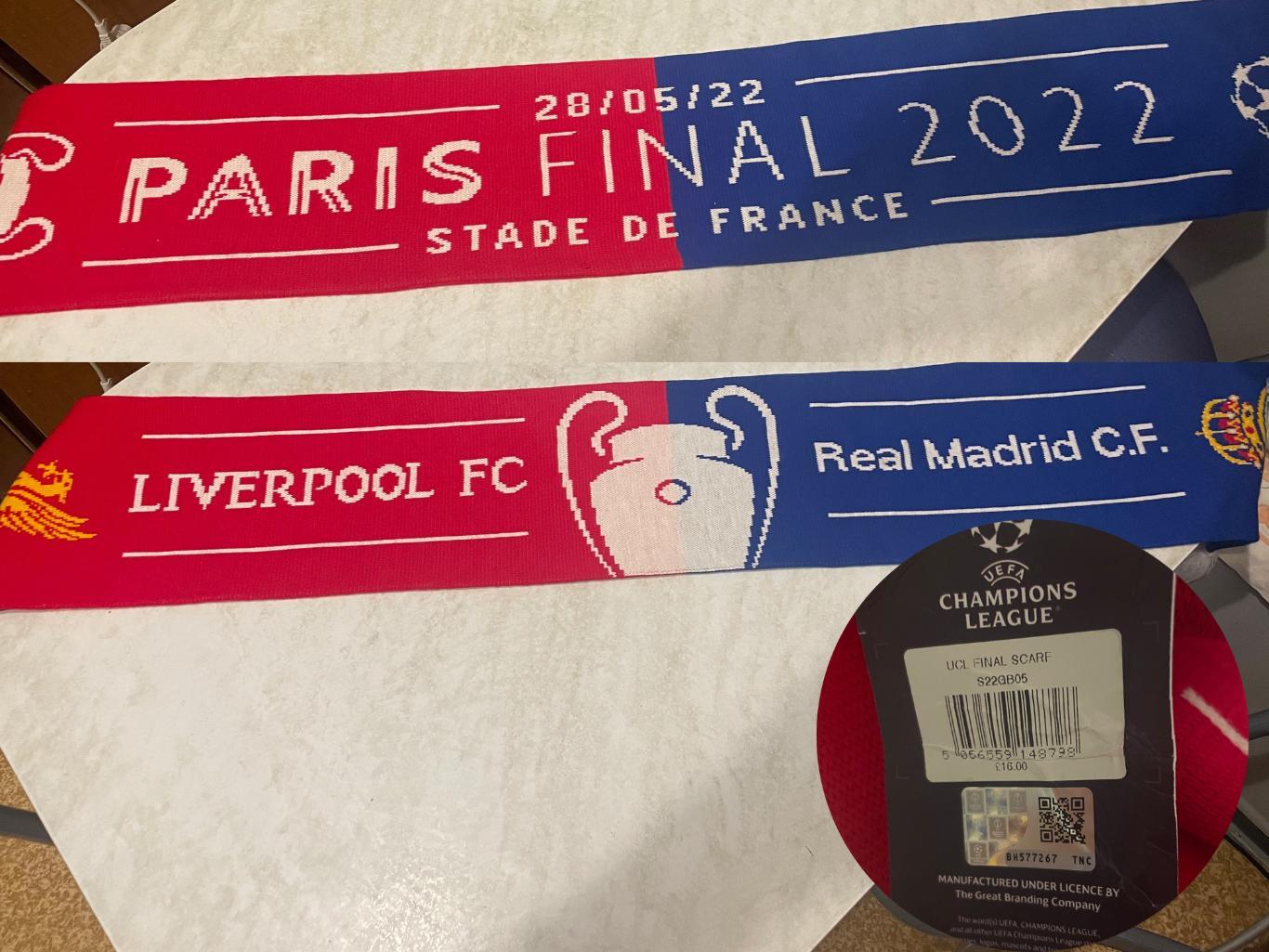 Официальный шарф Финал Лиги Чемпионов 2022 Париж