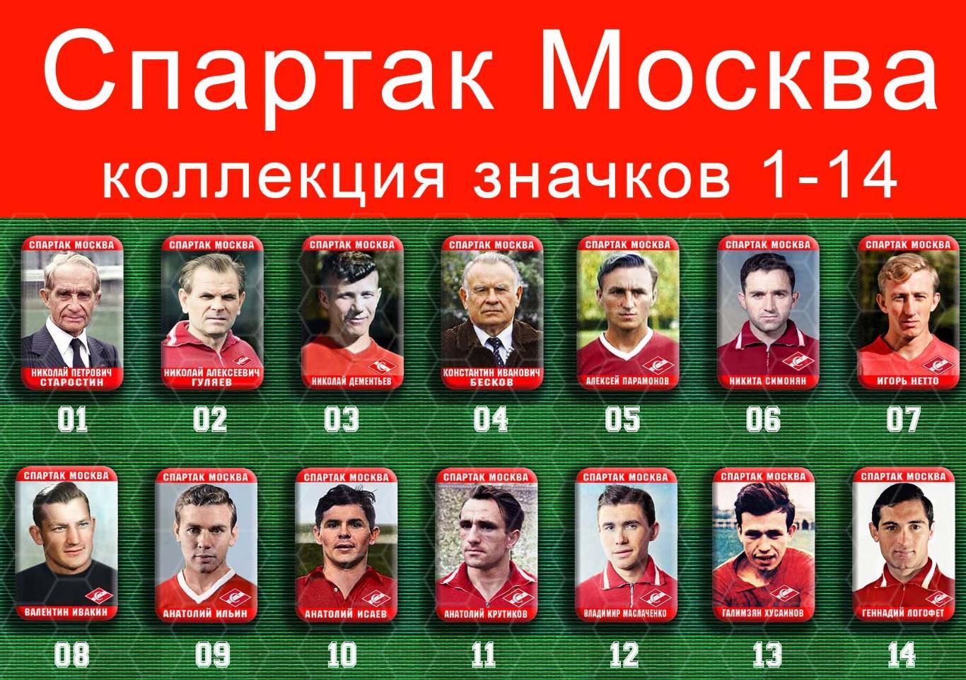 Спартак Москва 159 значков - 1-14