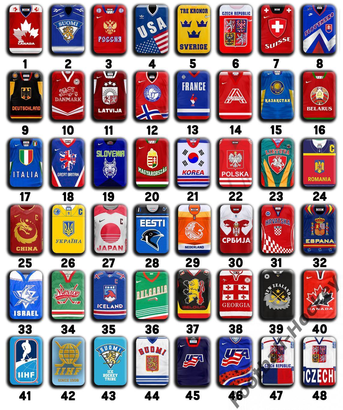 Значки Хоккей Свитера сборных команд