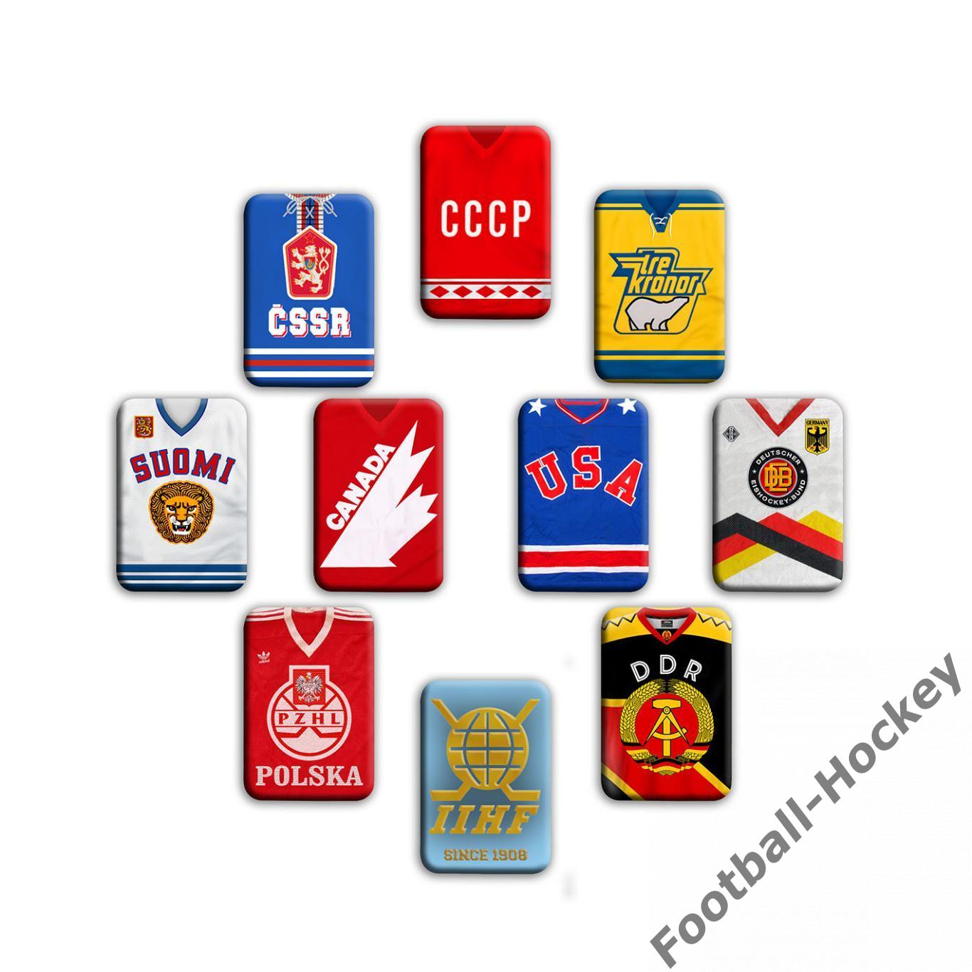 Значки Хоккей Старые свитера сборных команд на чемпионатах мира IIHF 1